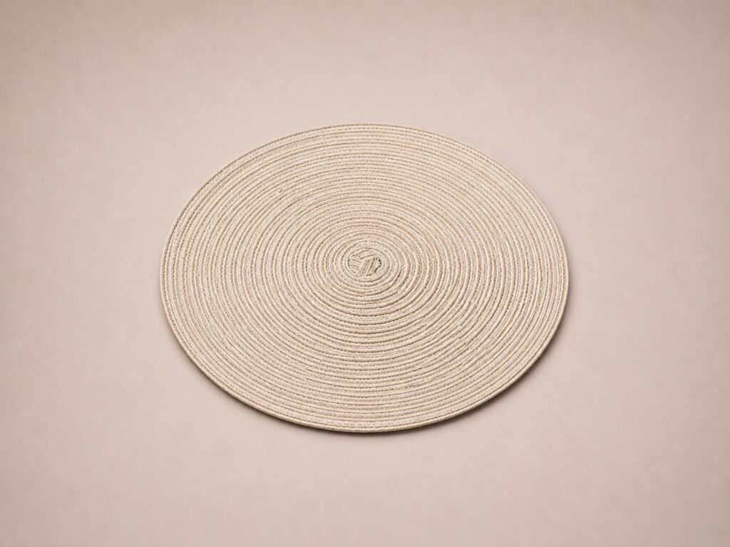 Rundes Platzset in Naturoptik mit Spiralstruktur, 33 cm