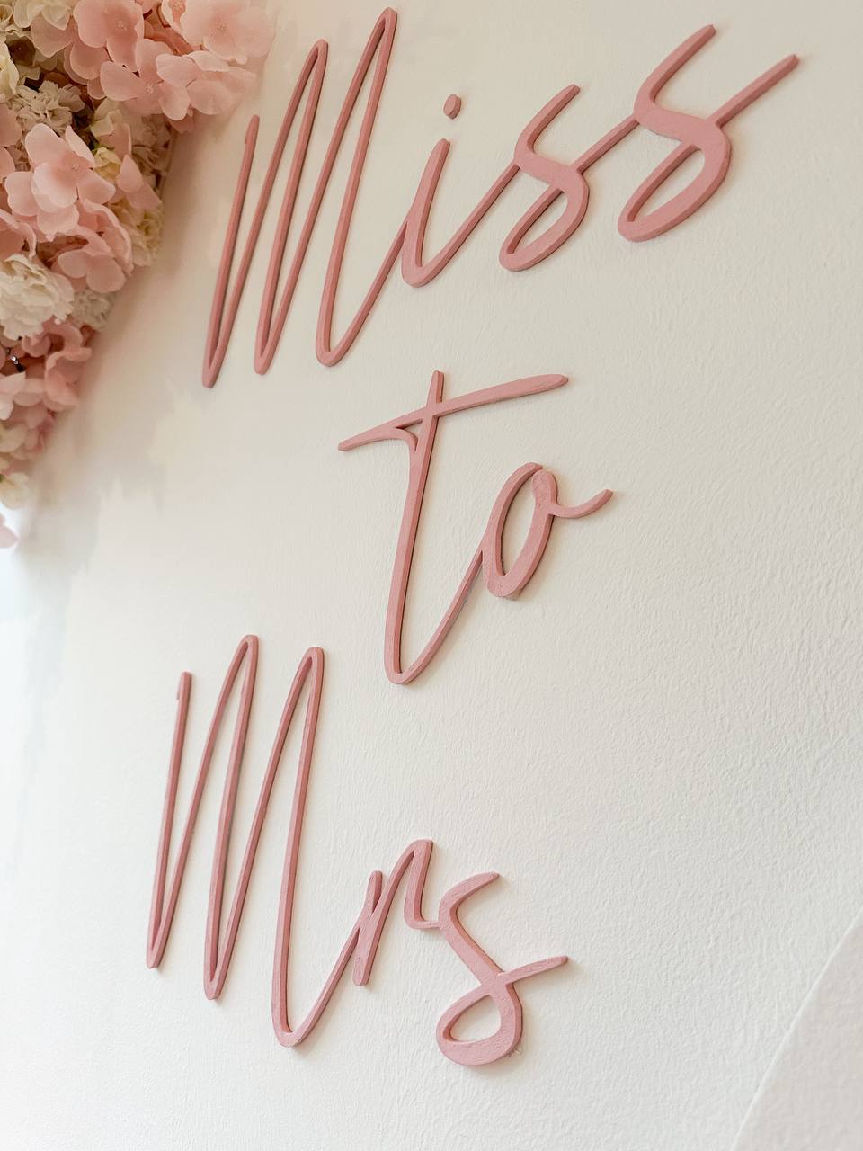 Miss to Mrs Schriftzug