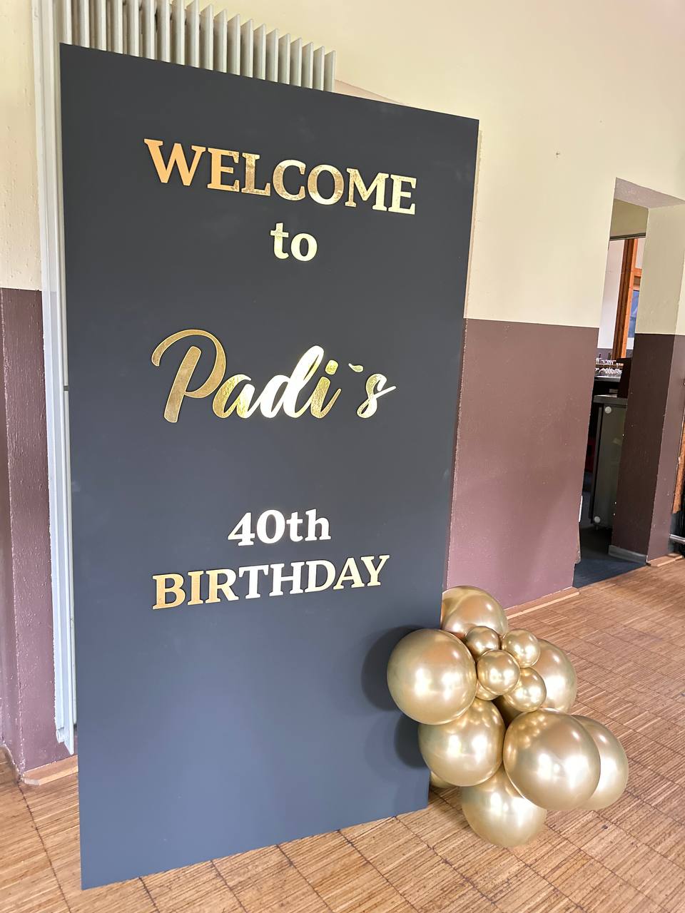 Welcome-Schild zum 40. Geburtstag